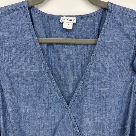 J. Crew Blue Wrap Top - Picture 6 of 7